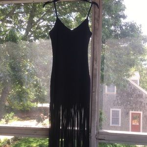 GORGEOUS lightweight faux suede fringe maxi
